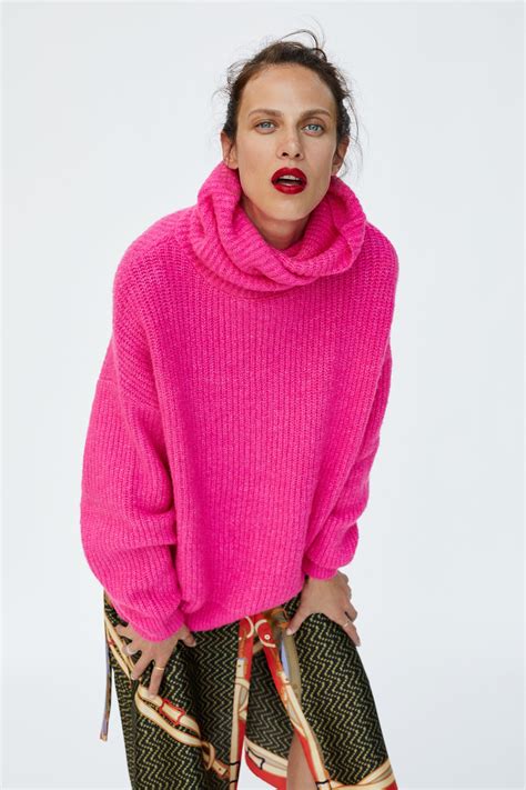 pink zara sweater|pink oversized sweater zara.